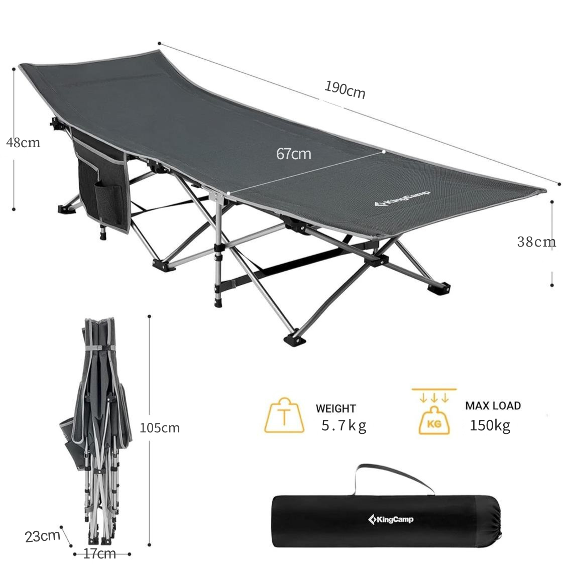 KingCamp Folding Camping Bed
