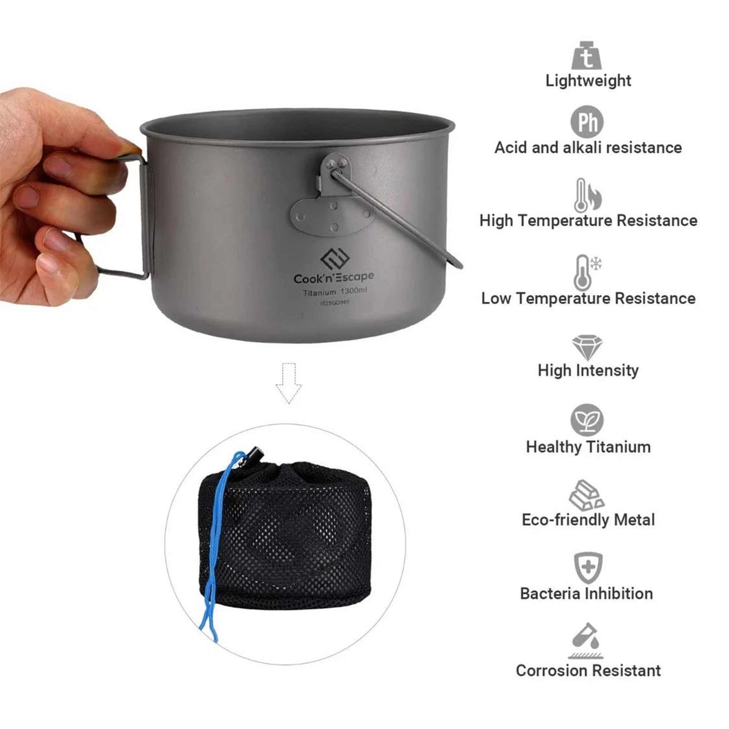 Cook'n'Escape 1300ml Titanium Hanging Pot (7)