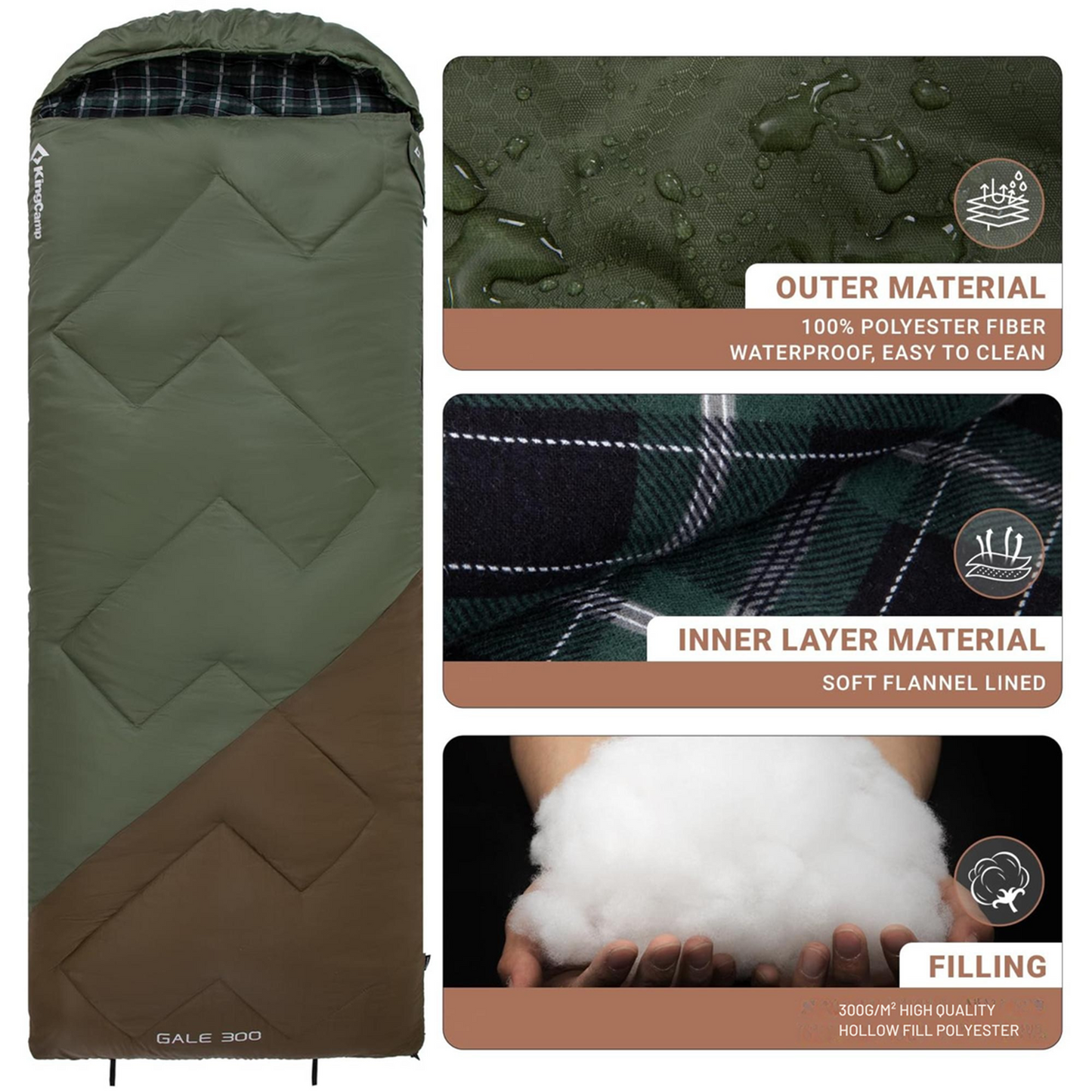 KingCamp GALE 300 Sleeping Bag With Hood (8)