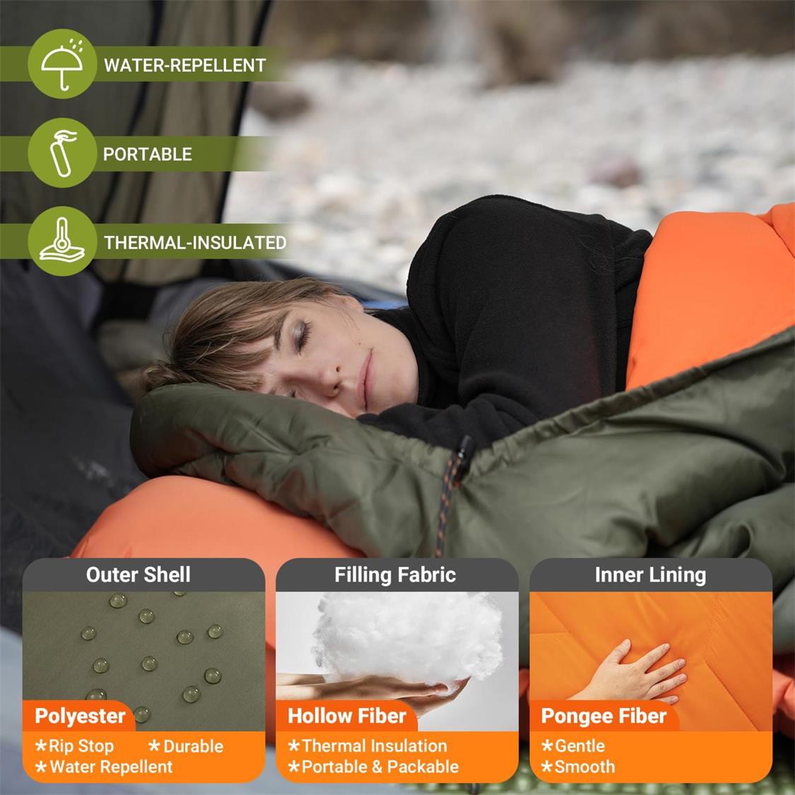 KingCamp HURON 250 Hooded Sleeping Bag (2)