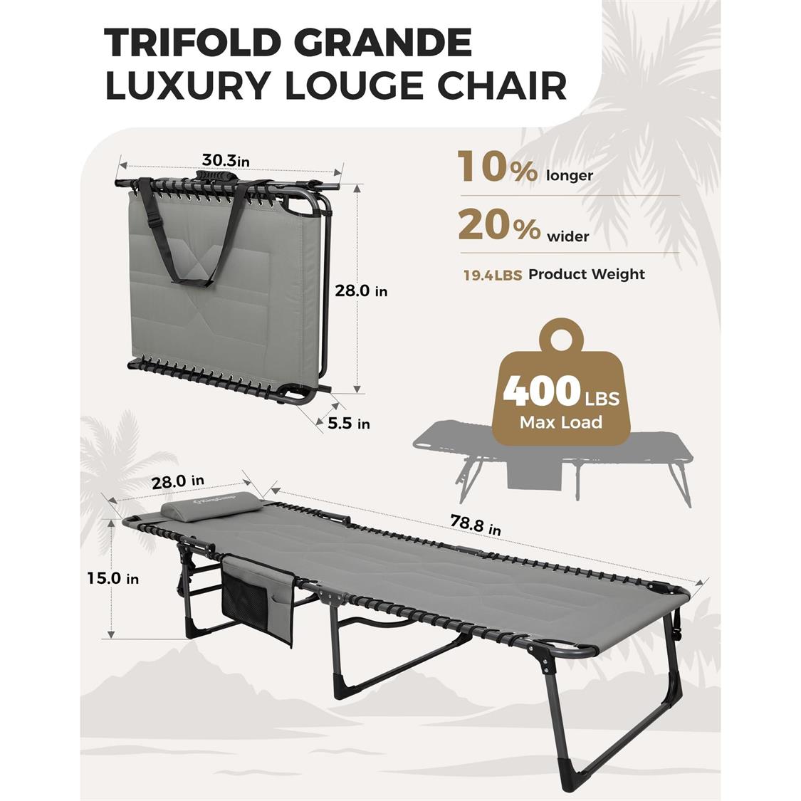 KingCamp MAGNOLIA Folding Sun Lounger (2)
