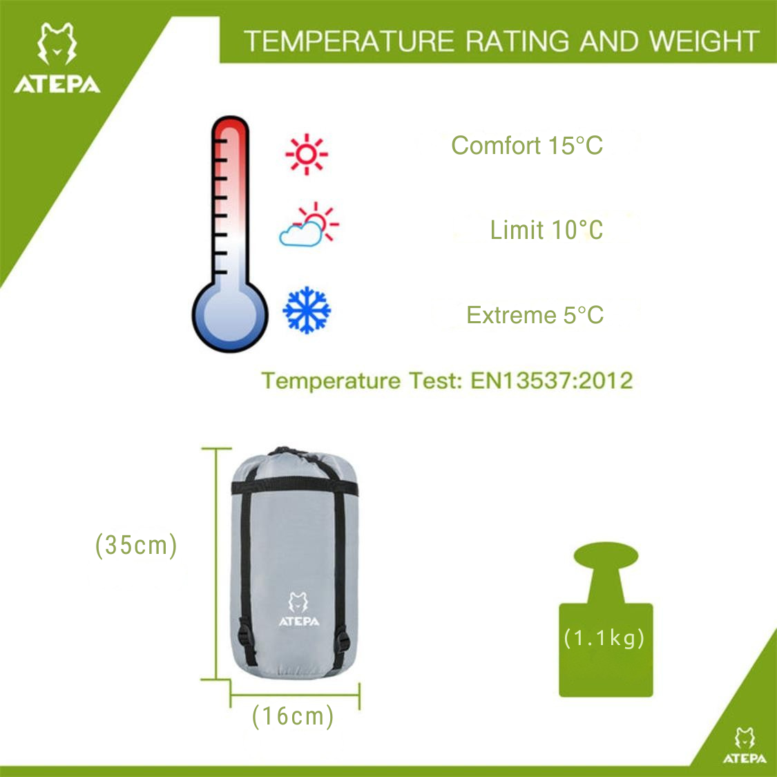 ATEPA LIGHT 1200 Sleeping Bag (1)