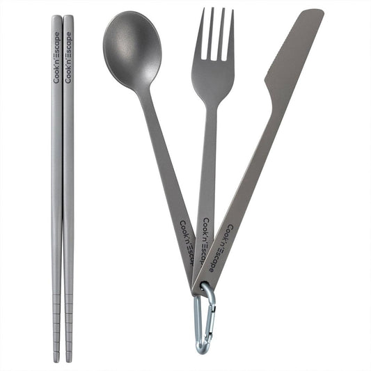 Cook'n'Escape 4-Piece Titanium Durable Cutlery Set