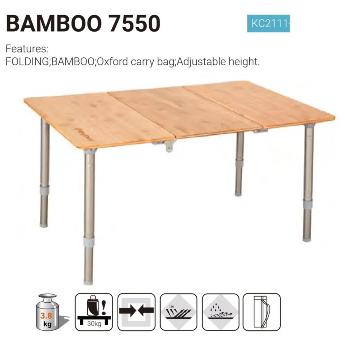 KingCamp Folding 3 section Bamboo table (2)
