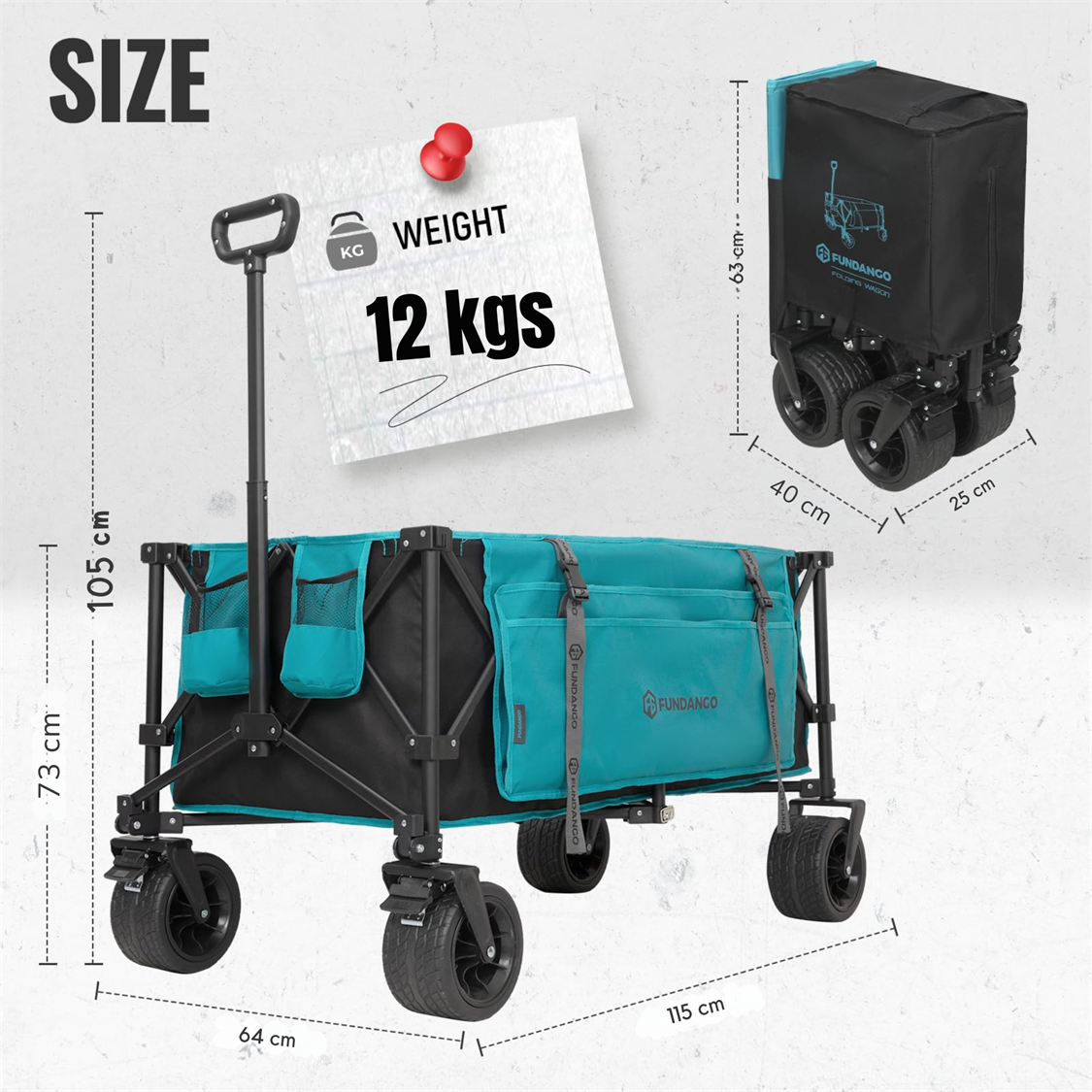 Fundango Heavy Duty Folding Beach Wagon (6)