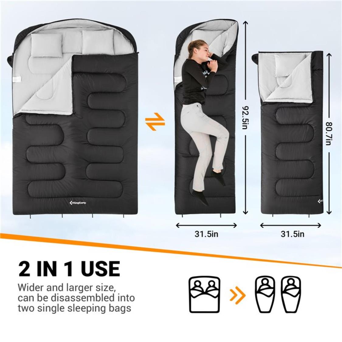 KingCamp Double Envelope Sleeping Bag (5)