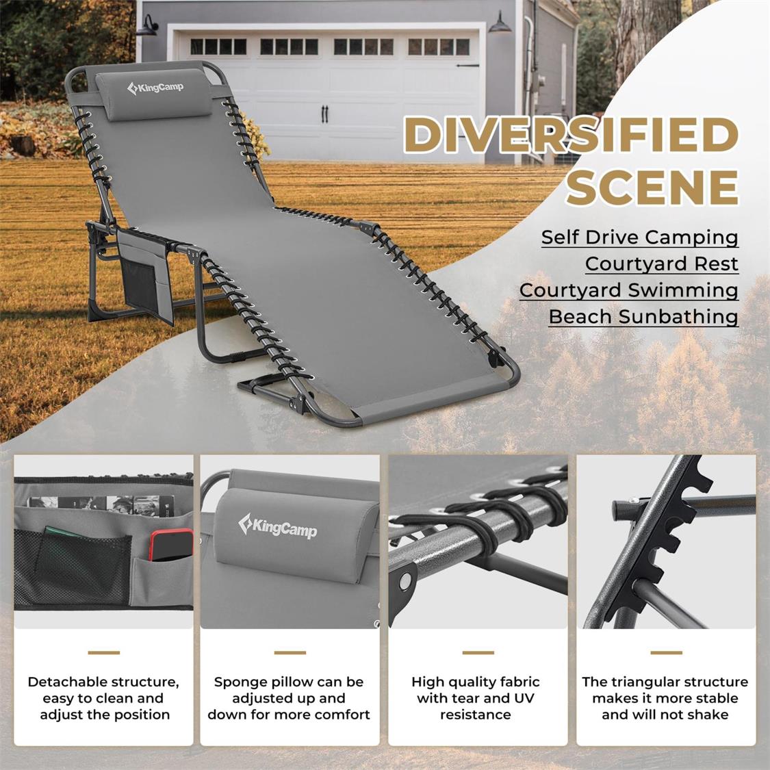 KingCamp Berlin Folding Sun Lounger (6)