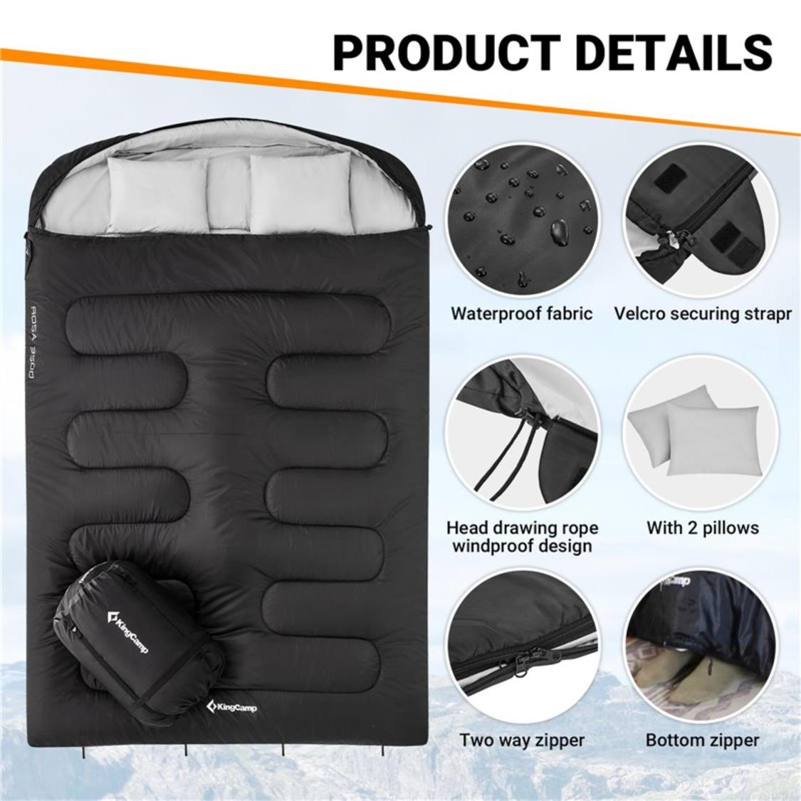 KingCamp Double Envelope Sleeping Bag (6)