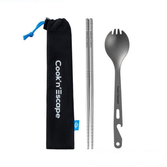 Cook'n'Escape Titanium Spork and chopsticks (1)