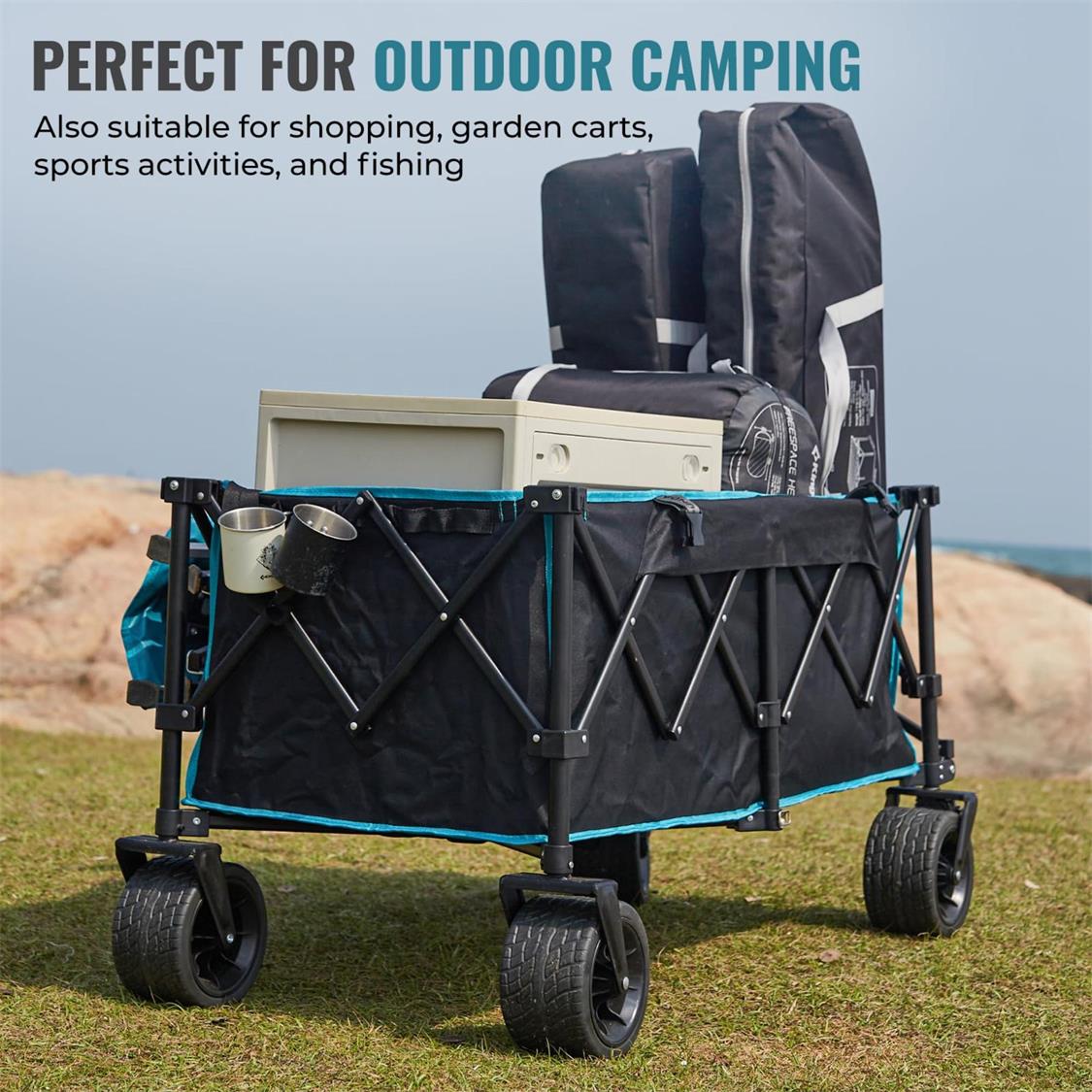 Fundango Heavy Duty Folding Beach Wagon (4)