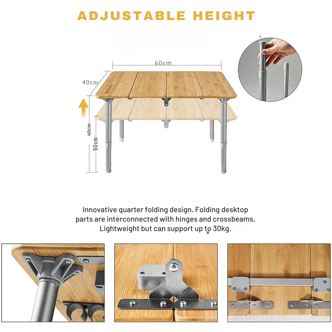 KingCamp Bamboo Folding Table