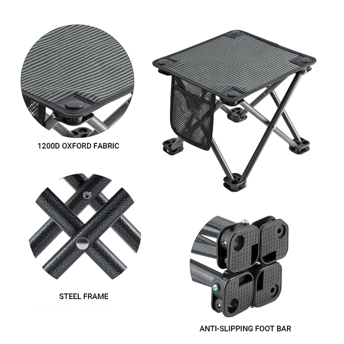 KingCamp Folding Camping Stool with Storage Bag