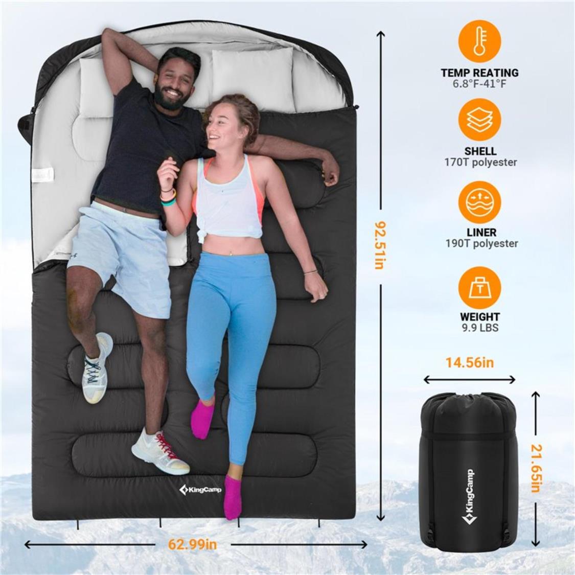 KingCamp Double Envelope Sleeping Bag (2)