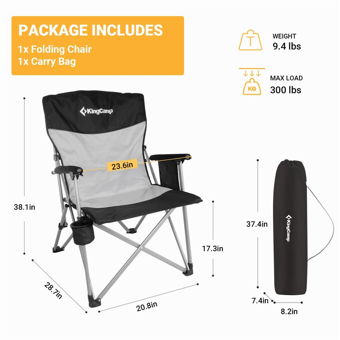 KingCamp Padded Outdoor Camping Lounge Chair (4)